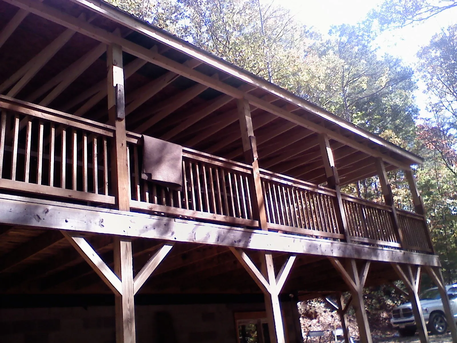 Timber framing under a new elevated porch and deck — Roof Leak Repair in Colonial Heights by Roofing Brothers